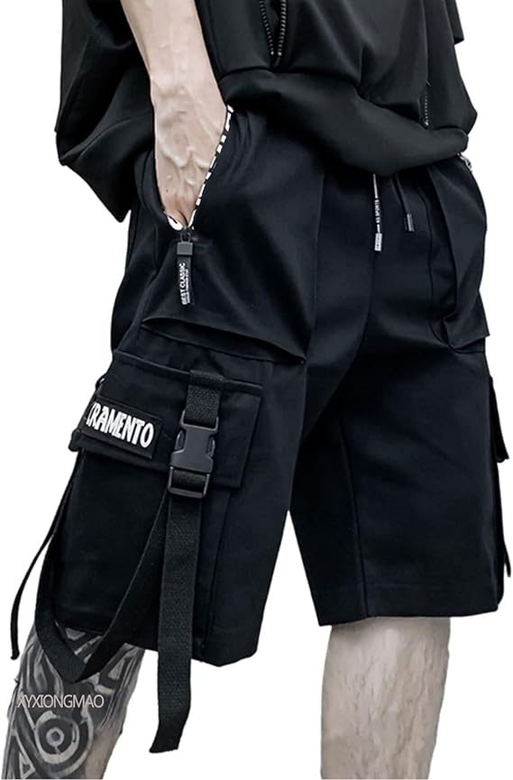 Men's Joggers Techwear Black Hip Hop Cargo Shorts Streetwear Sweatpants Cargo Pants for Men